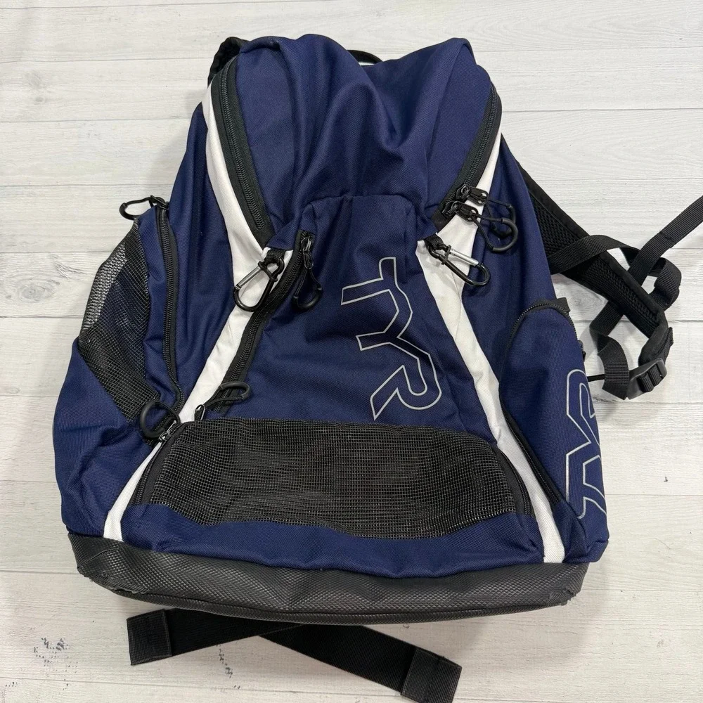 TYR Alliance Backpack‎ Navy Blue White and Black